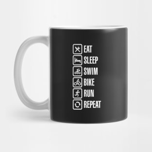 Eat sleep swim bike run repeat - triathlon Mug